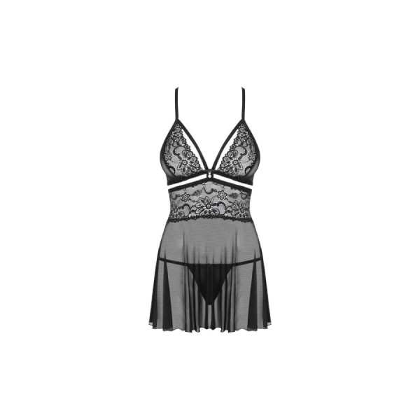 838-BAB-1 babydoll - Noir